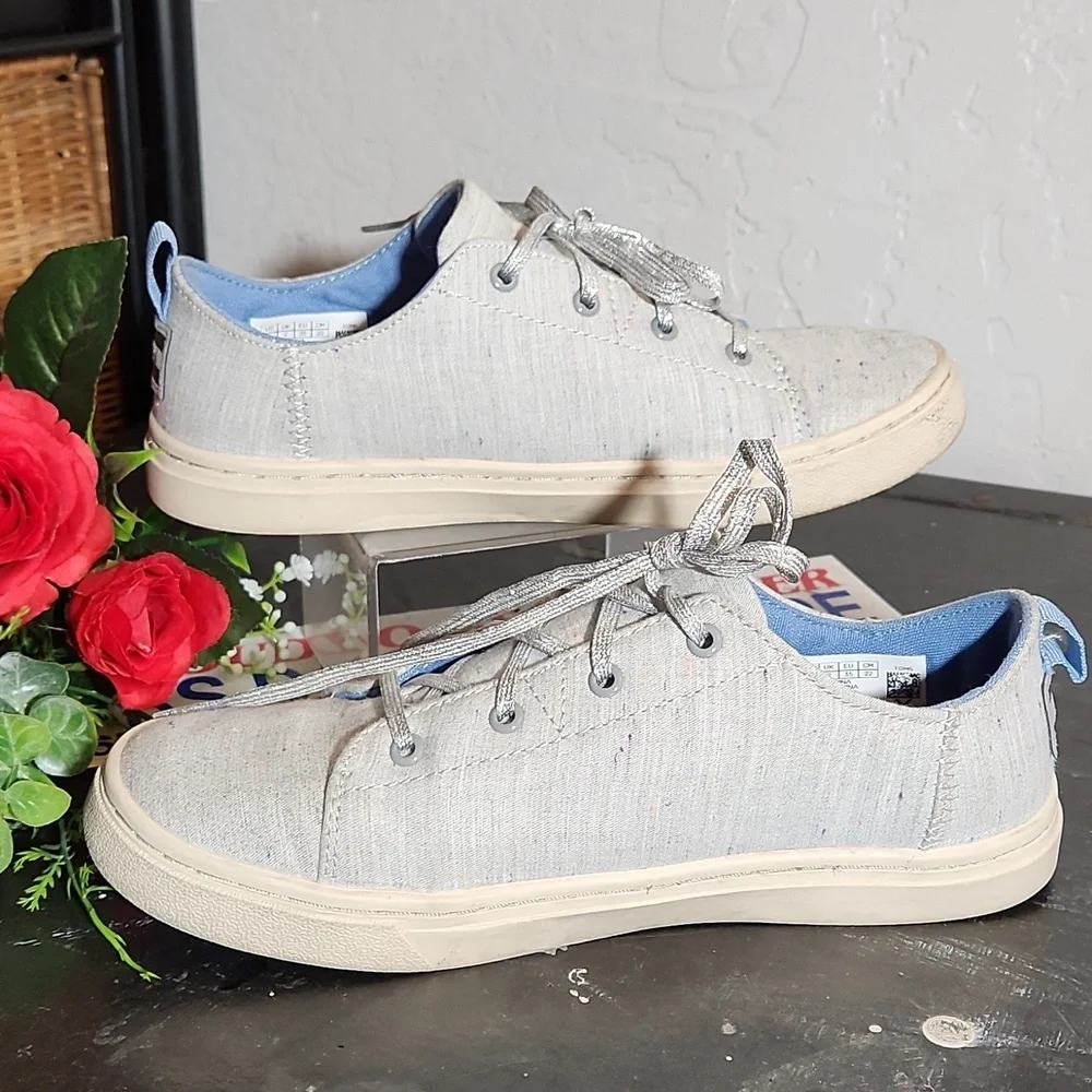 TOM'S 3Y Lenny Grey Multi Speckle Drizzly Weather Lace Up Shoes